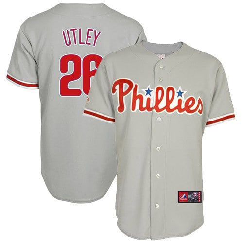 Buy MLB Men's Philadelphia Phillies Chase Utley Road Gray Short Sleeve 6  Button Synthetic Replica Baseball Jersey Spring 2012? (Road Gray, X-Large)  Online at Low Prices in India 